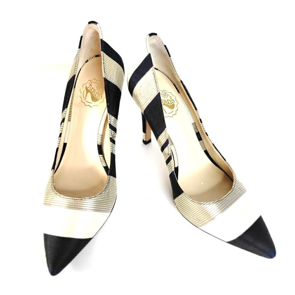 Elegant Stylish High Heel Pumps Shoes Black Gold White Women Size EU 36 / US 6